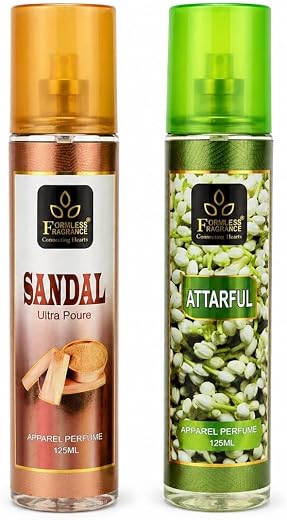 Wildplay Sandal &amp; Attarful Perfume Combo for Men &amp; Women (125ml Each) – Long Lasting Multi-Fragrance Spray, Floral Sweet &amp;...