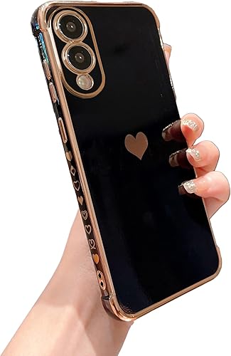 Miniatura 37 de phylla Funda para teléfono Samsung Galaxy S23 Ultra 5G 6.8" Lujosa electrochapada linda elegante cubierta con corazón de amor para mujeres y Negro