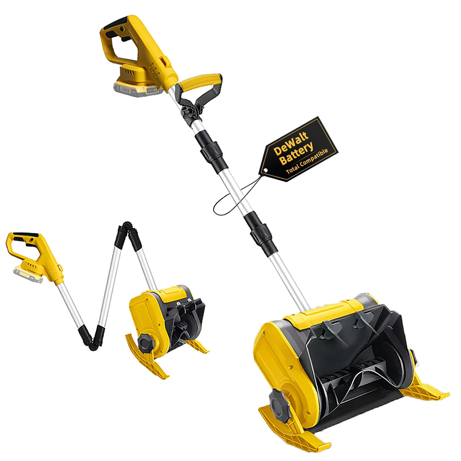 Cordless Snow Shovel Compatible with Dewalt 20V Battery, 12in Cordless Snow Blower, Foldable Electric Snow Remover, 20 FT Snow Throwing Distance, Suitable for Yards, Patios, Driveways (No Battery)