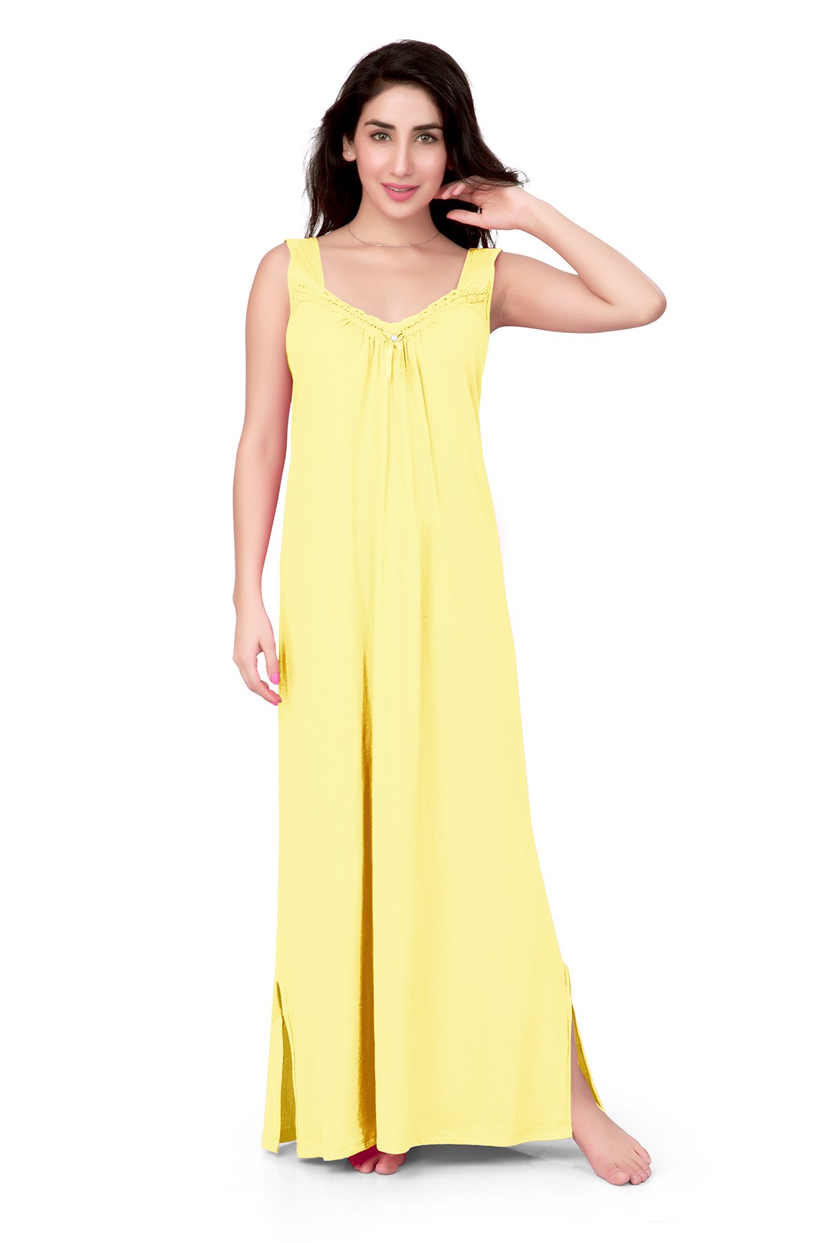 HoneydewWomen's Hosiery Cotton Night Gown | Maxi Length Nighties | Sleepwear Nighty for Daily Use (Free Size)