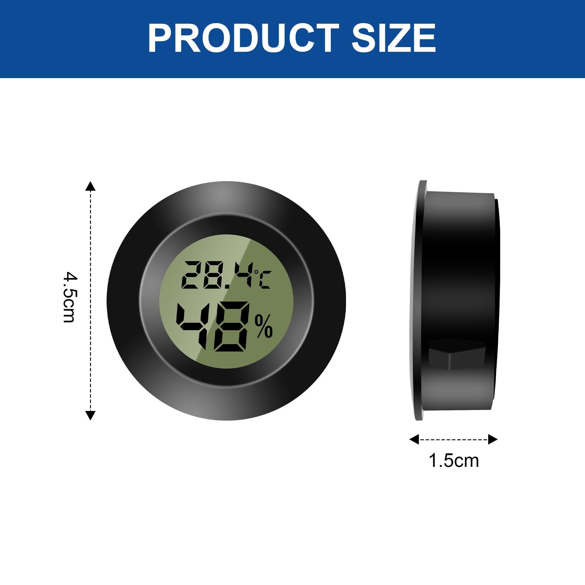 5PCS Mini Termometro Ambiente Interno Digitale, Igrometro Digitale, Monitor di Temperatura e Umidità per casa, asilo nido, incubatrice per chitarra Rettili Serra per auto, Nero