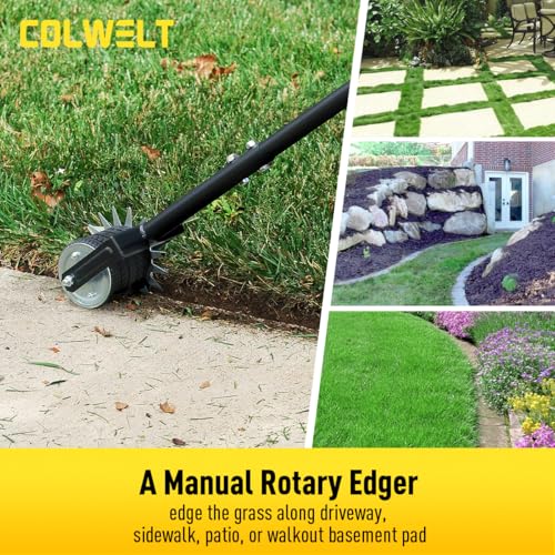 image for Colwelt Wheel Rotary Edger Lawn Tool 59’’, Manual Grass Edger Tool