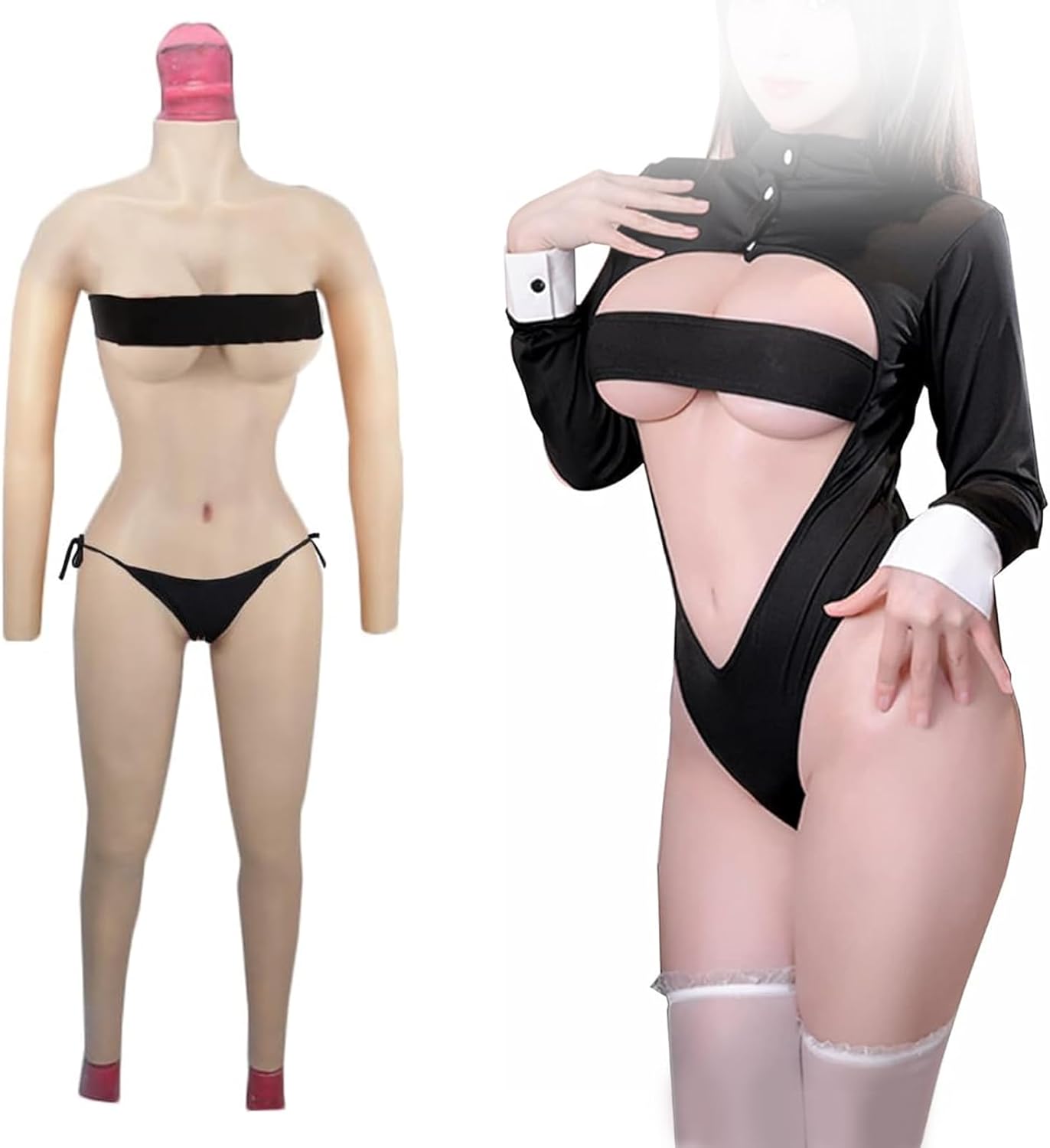 Silicone Bodysuit F/G Cup Silicone Breastplate Crossdressing Apparel Male To Realistic Fake Boobs Bodysuit for Transgender