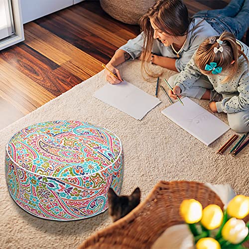Funhome Inflatable Stool Ottoman Footrest With Handle, All Weather Footrest Seat With Foot Pump D20 Xh9, Water Repellent Footstool Pouf For Home Patio Garden And Camping Use-Melora Paisley #TOP6