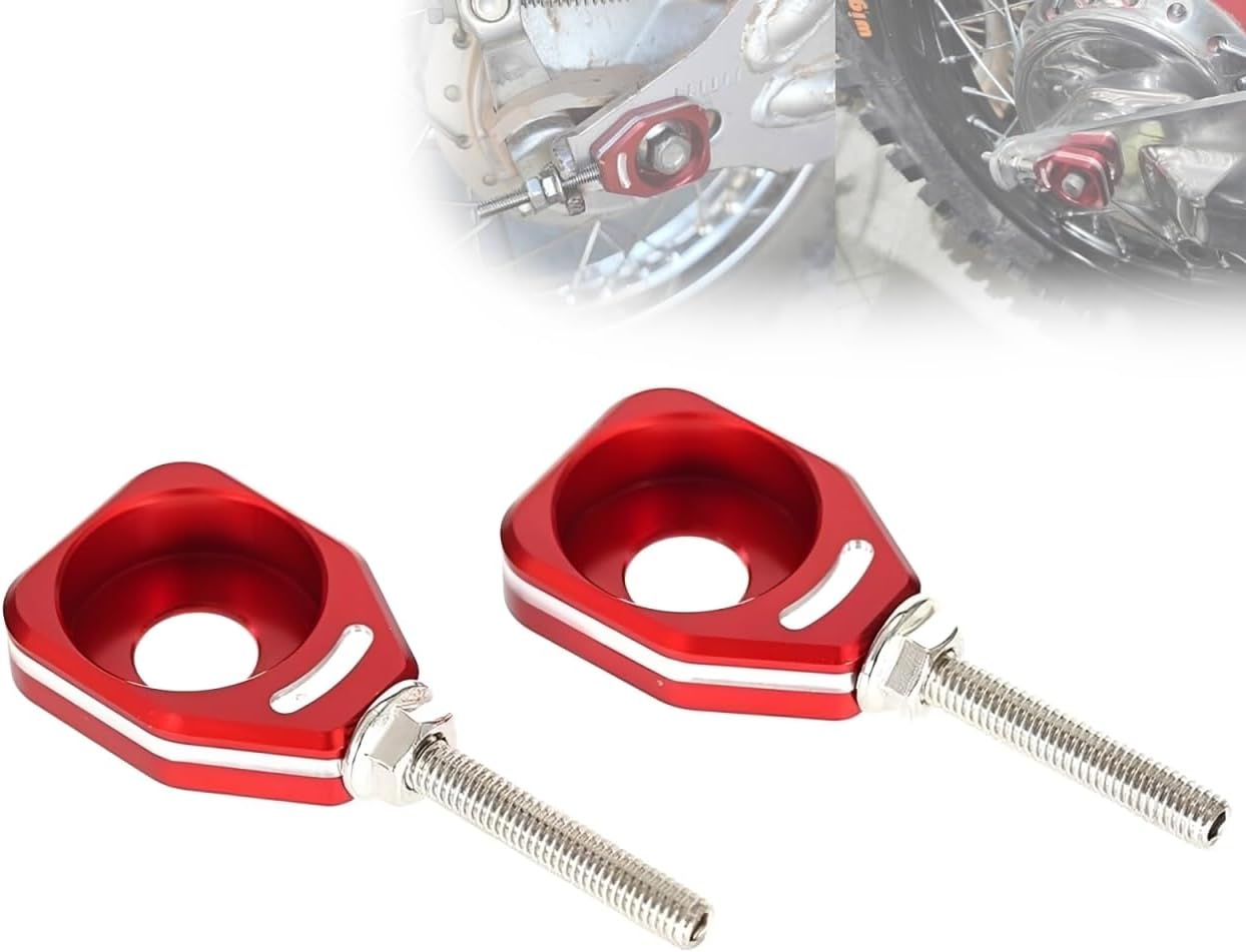 3D CNC CRF110F Rear Chain Adjuster Axle Blocks Accessories Compatible with CRF 110F 2013-2024 Off Road Dirt Bike 2X Rear Wheel Shaft Block Chains Adjustment Tool Swingarm Spool Tensioner