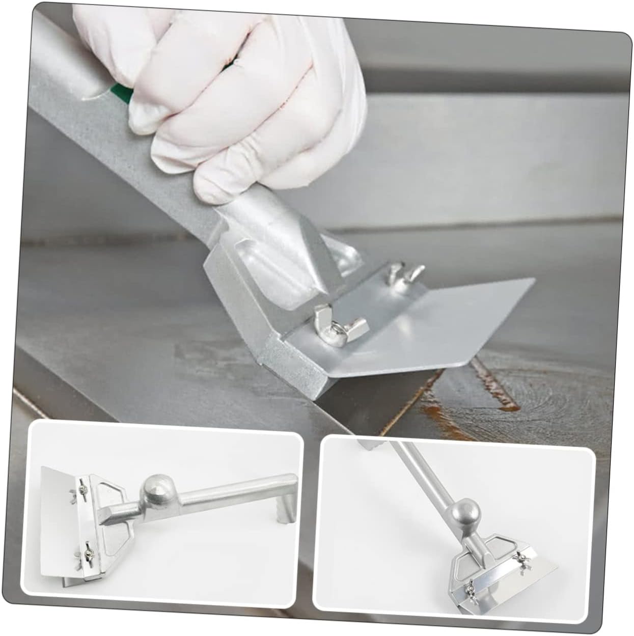 POPETPOP Stainless Steel Grill Griddle Scraper Flat Scraper for Electric Stove