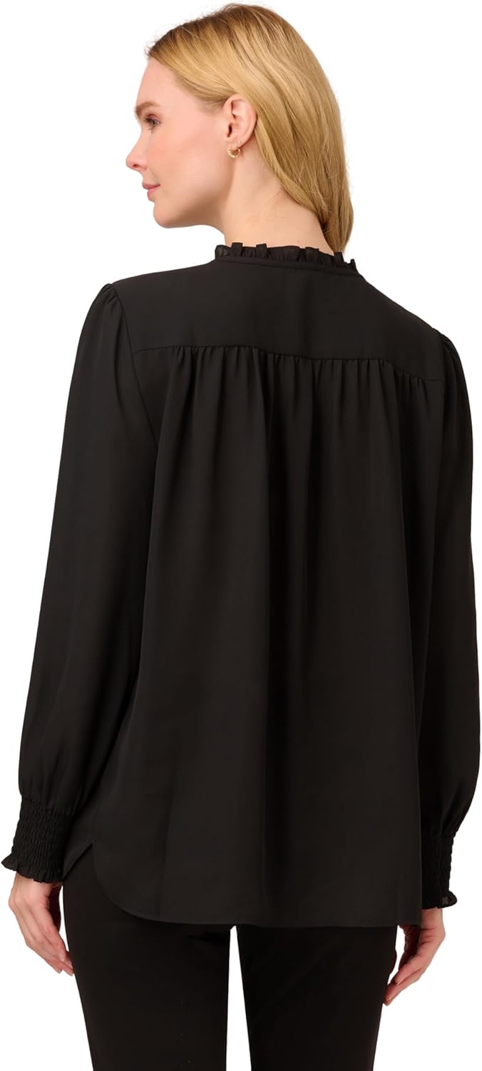 Adrianna Papell Womens Aed Ruffle Tie Top - Image 2