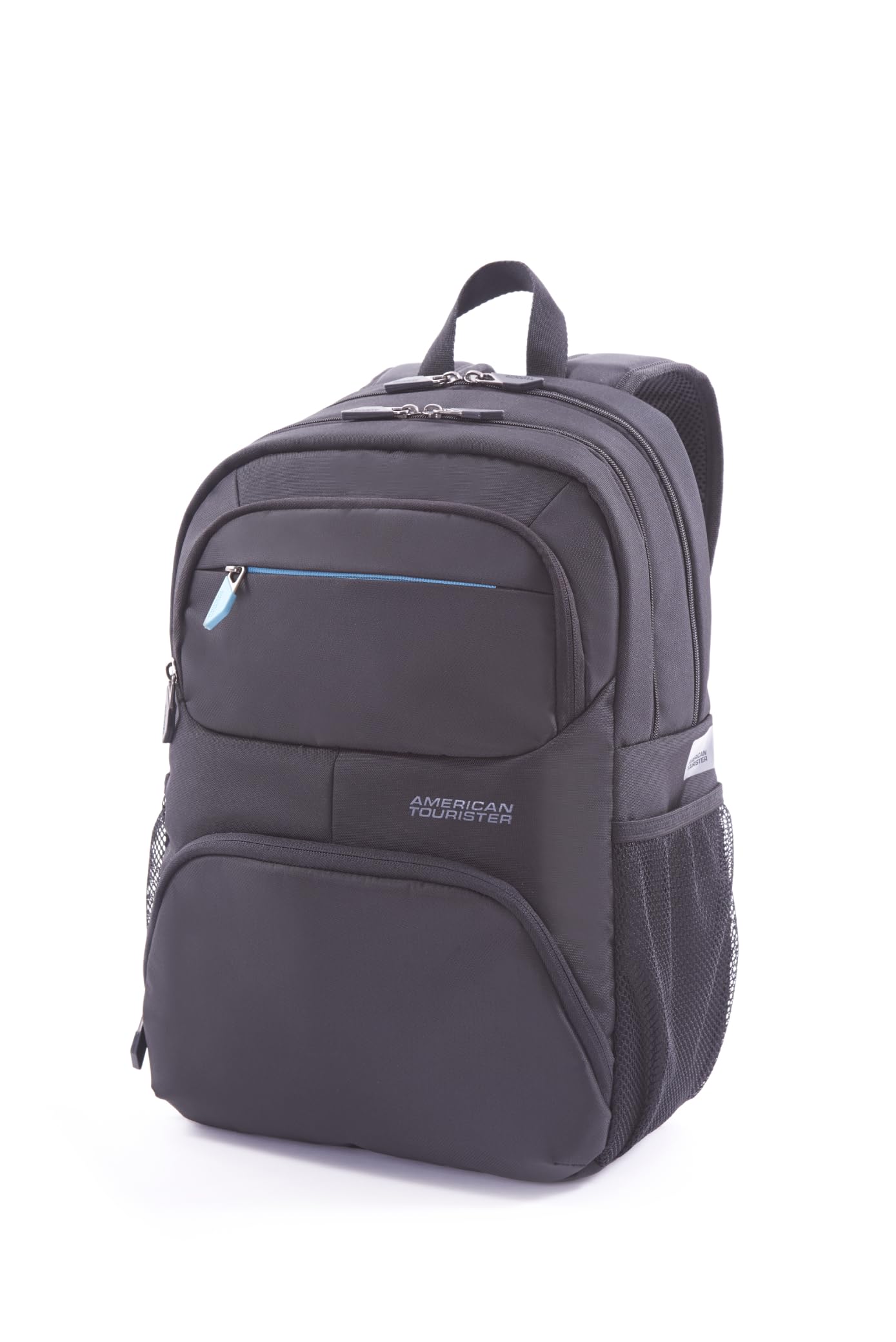 American Tourister Amber 15.6" Laptop Backpack 25L Capacity, 100% Polyester, Blue|Adjustable Strap|Bottle Holder|Ergo Back & Shoulder|Smart Sleeve - 1 Year International Warranty