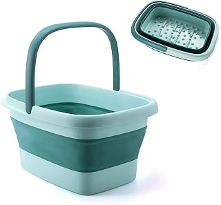 Large Collapsible Foot Bath Foot Soak Tub with Handle, 15L Sturdy Durable Plastic Foot Bucket, Foot Soaking Bath Basin for Getting The Dead/Old Skin Off Your Feet, Portable Foot Tub