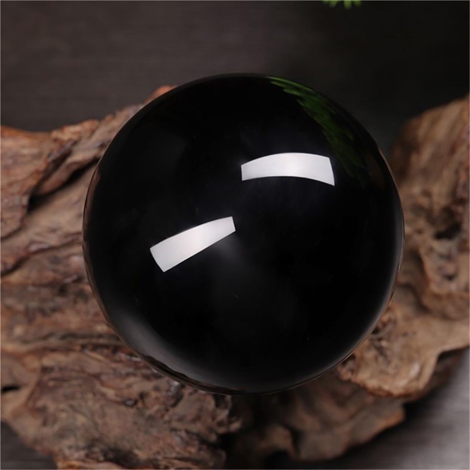 Kryształowa Kula Naturalny Obsydian Kula Do Masażu Obsydianowa Feng Shui Akcesoria Dekoracji Domu Dekoracja Biurka(11cm)