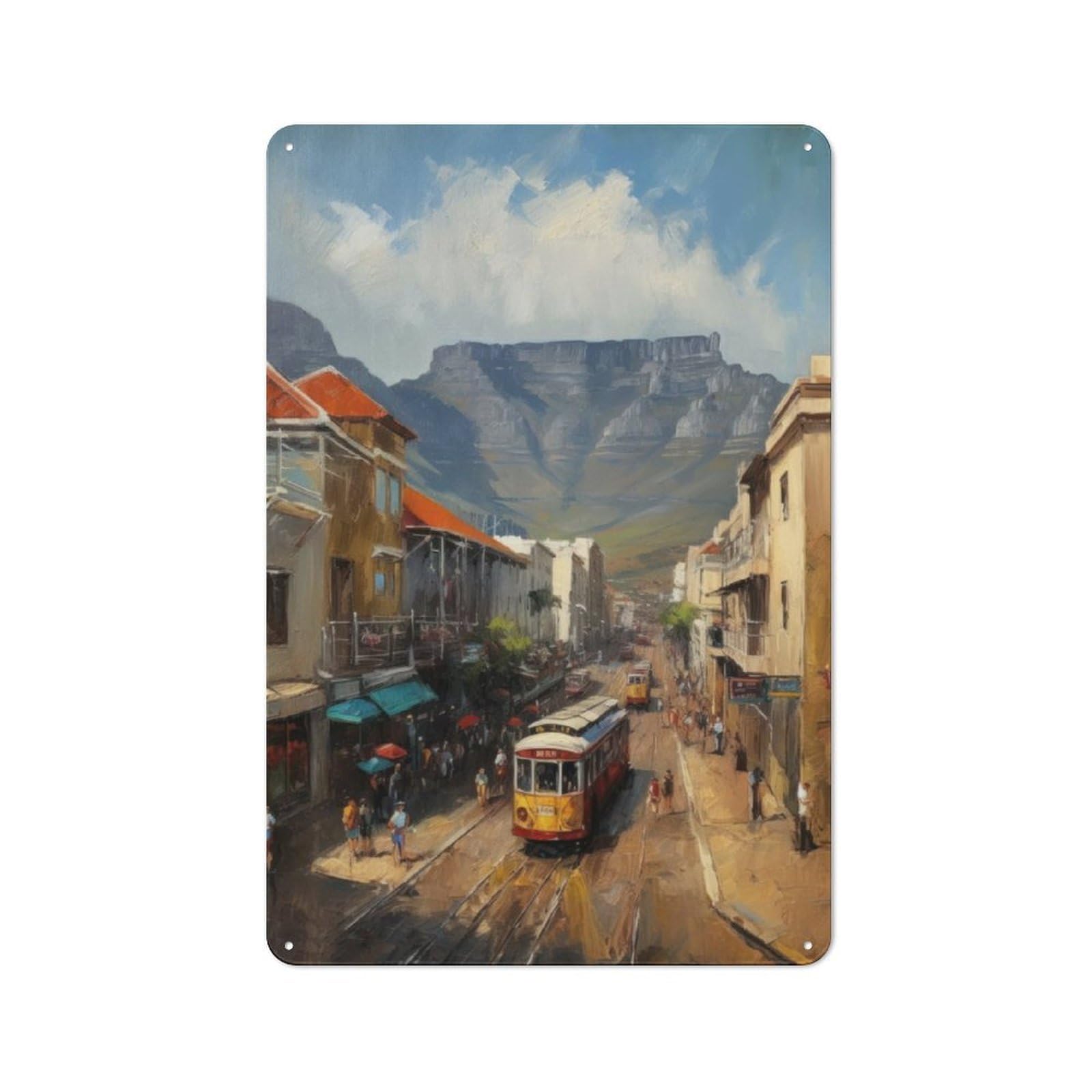 Junmoney Cape Town South Africa Metal Sign 30X20cm With For Pub Or Café, Retro Decor, For Vintage Wall Decor Fans, For Garage And Workshop Walls