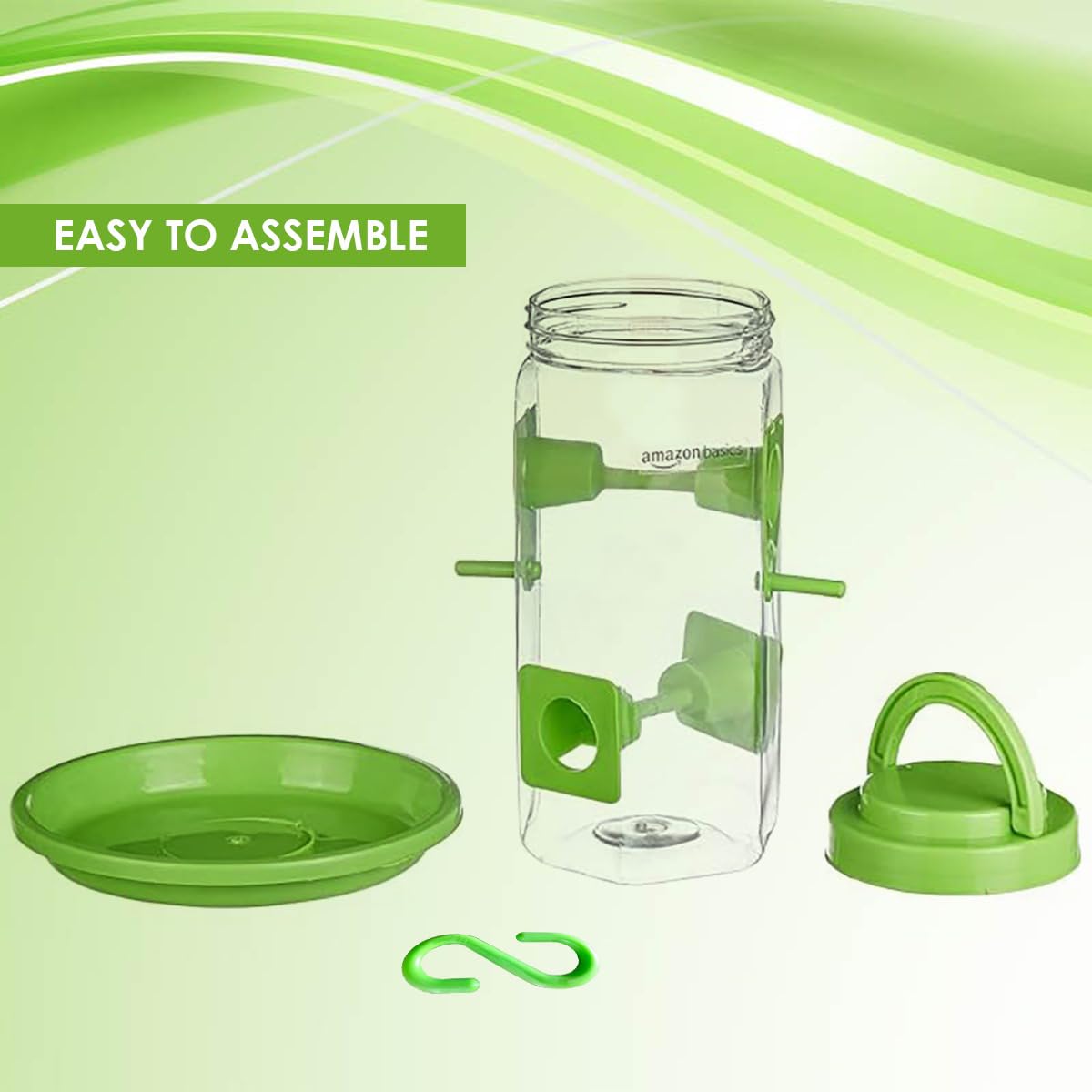 Amazon Basics Hanging Bird Feeder | 500 GMS (Set of 2) 2