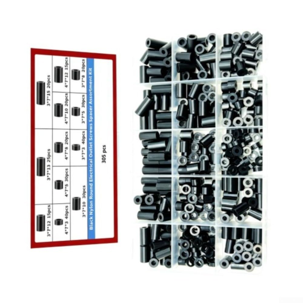 Juego Separadores Nylon para m3 400pz Aislante Juego Separadores(305 pcs)