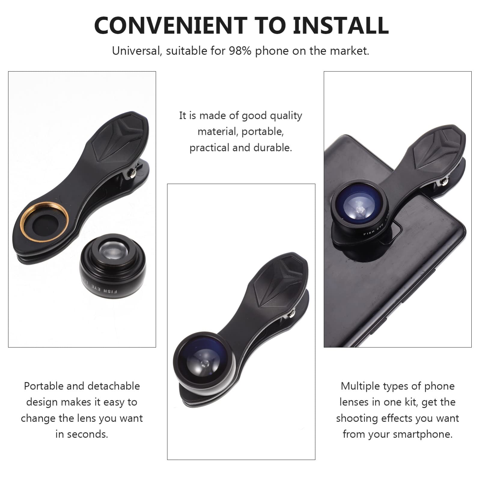 COLLBATH Set Di 10 Obiettivi Per Fotocamera Telefono Clip Obiettivo Macro Per Riprese Resistente All'usura Design Ad Ampia Apertura Per Campo Visivo Esteso