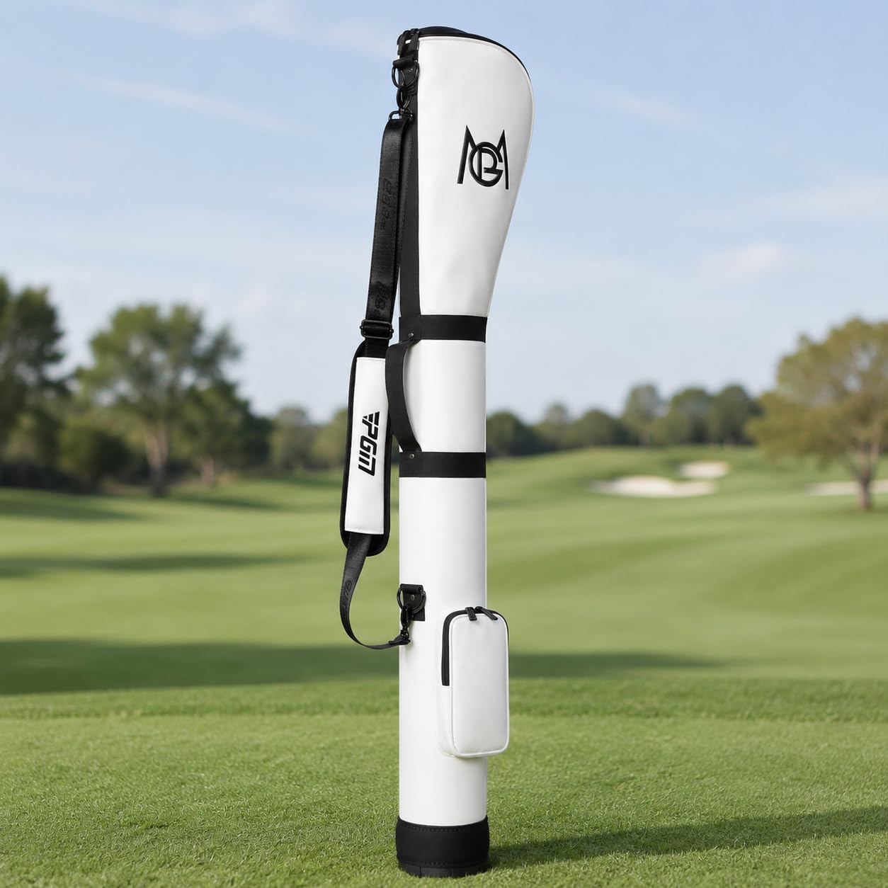 harayaa Damen Golf Tasche mit Hauptfach Reißverschluss Schultergurt Tragegriff Seitenfach Und Funktionalem Boden aus Mikrofasermaterial für Golfturniere Reisen Outdoor-aktivitäten, Weiß-black