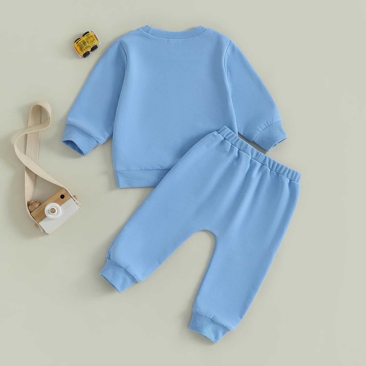 Fernvia Baby Boy Fall Winter Clothes Toddler Kids Solid Outfits Vehicle Long Sleeve Sweatshirt Tops + Joggers Pants Set - Image 7