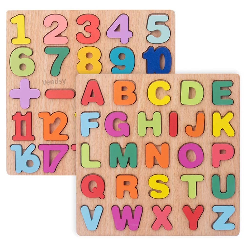 Vendsy Wooden A to Z Alphabet & 0 to 20 Counting Numbers Educational Learning Toy for Kids - (Set of 2) (B09C3S7F7P) Amazon Price History, Amazon Price Tracker