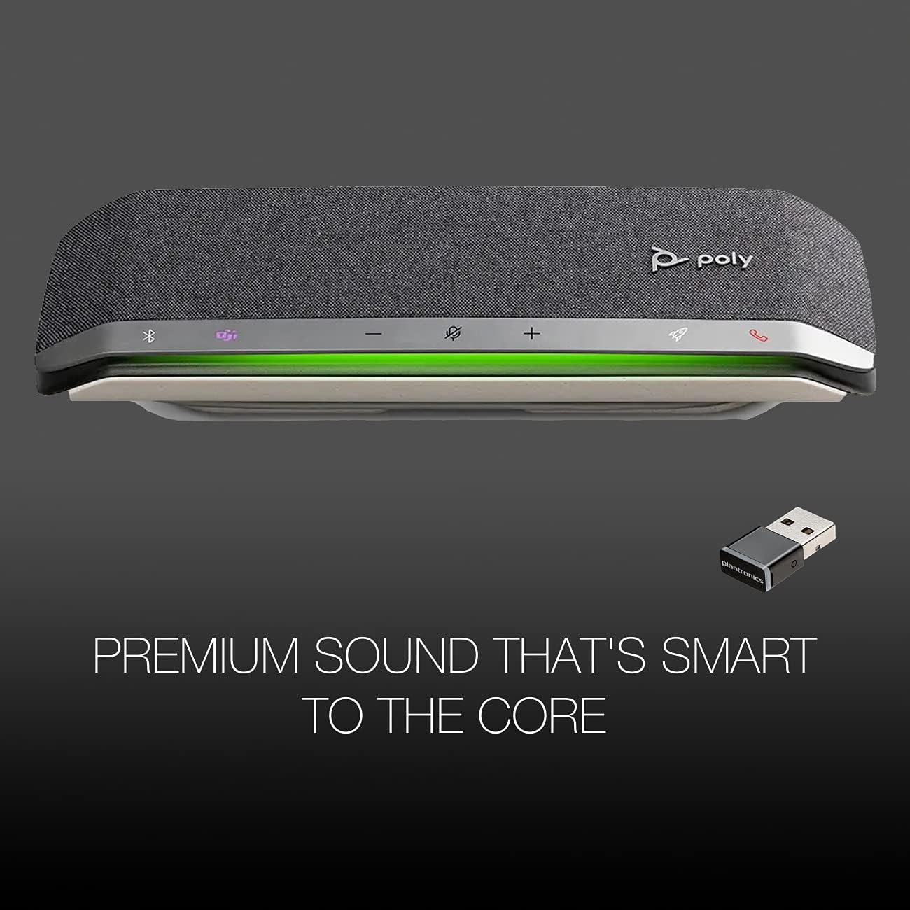 poly sync 40 teams usb speaker speakerphone solution for remote work distance learning wbluetooth dongle streaming voice video and support for