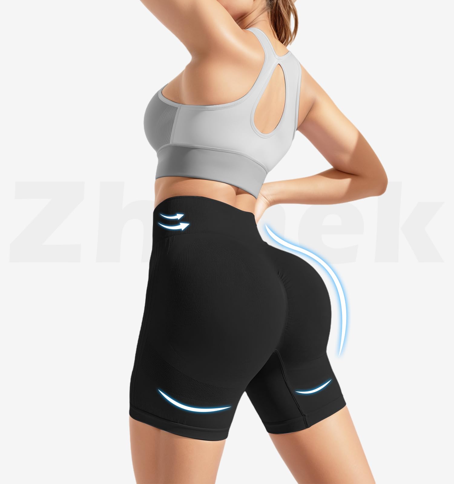 Pantaloncini Palestra Donna Vita Alta Leggins Sportivi Donna Corti Push Up Senza Cuciture Shorts Opachi per Palestra Fitness Corsa Yoga Joggin Allenamento