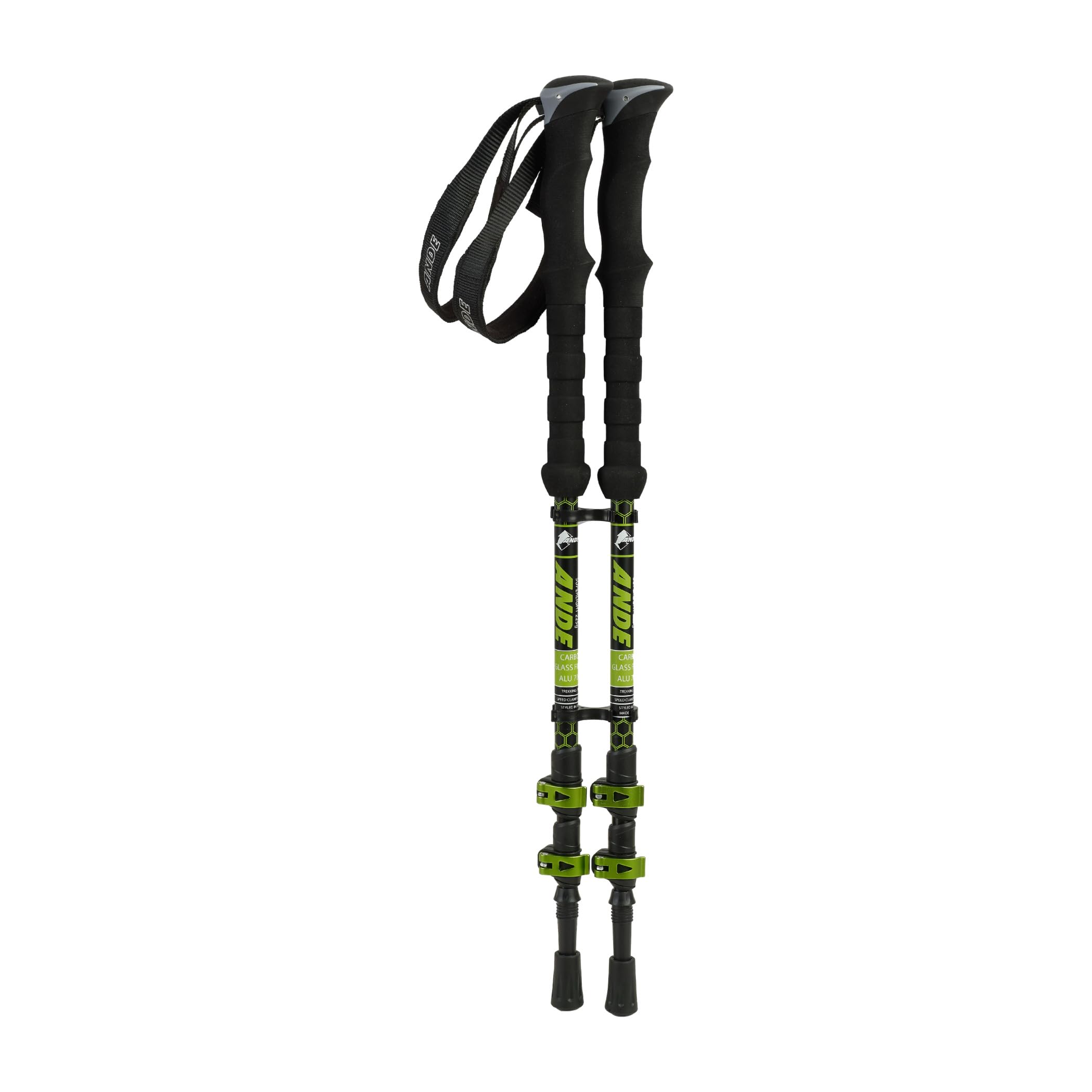 ANDE A32040-3590 BASTONCINI DA TREKKING TELESCOPICI UNISEX NERO/LIME