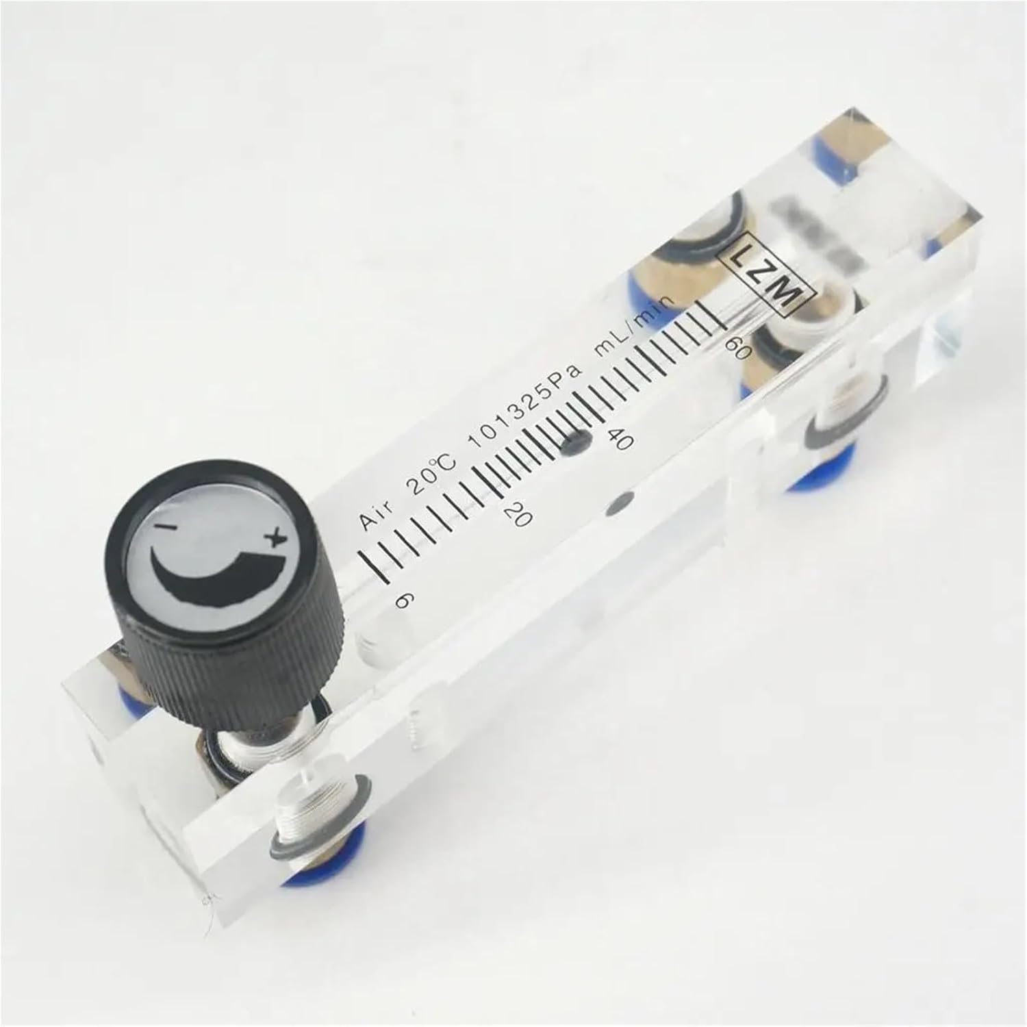 1Pcs 6-60mL/min LZM-6T Acrylic Panel Type Air Nitrogen Flowmeter Rotameter with Control Valve Push Fit 8mm OD Tube