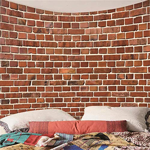 Tapiz de pared KnSam para salón rojo ladrillo de 150x150 cm ideal para tu hogar 4