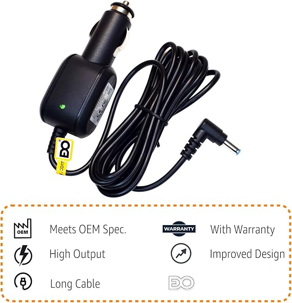 EDO Tech 5V 4A 6.5 Ft Car Charger Compatible with Rand McNally TND 750 740 OverDryve 7 8 Pro RV Truck GPS Magnetic Slice Mount