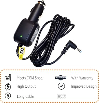 EDO Tech 5V 4A 6.5 Ft Car Charger Compatible with Rand McNally TND 750 740 OverDryve 7 8 Pro RV Truck GPS Magnetic Slice Mount