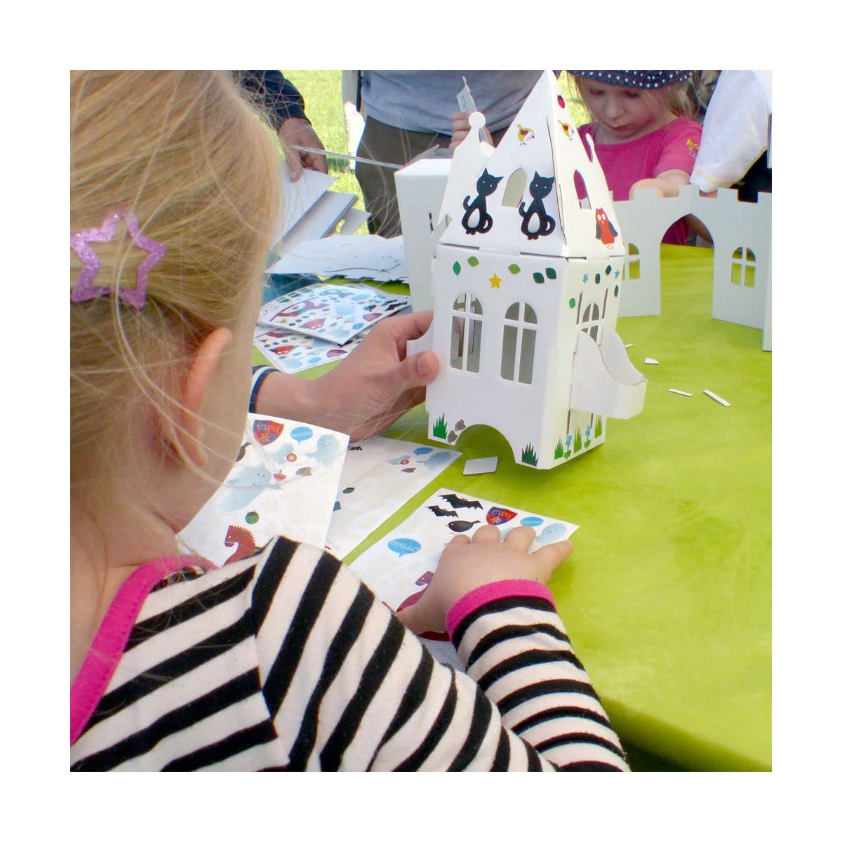 Bibabox Kleines Pappschloss Zum Basteln & Bemalen – Nachhaltiges Spielzeug Aus Recycling-Pappe, 10x8x25 Cm