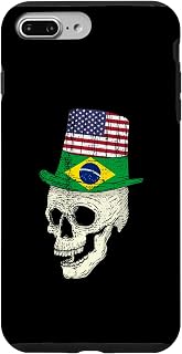 Skull 4th Of July Brazilian American Flag Vintage Case for iPhone 7 Plus/8 Plus