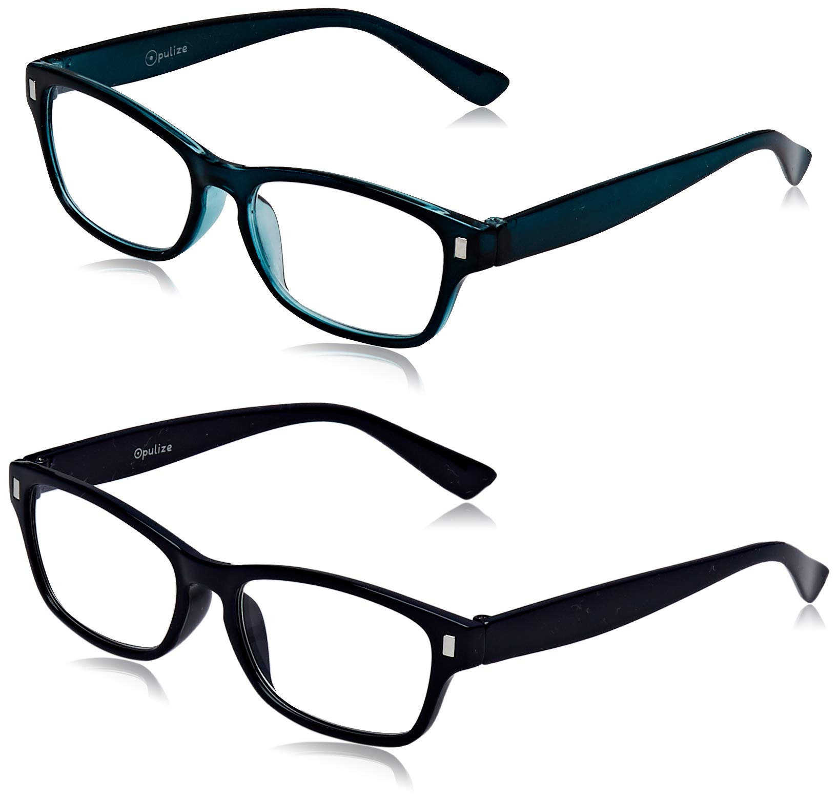 The Reading Glasses Company Dark Blue Aquamarine Readers Value 2 Pack Mens Womens RR77-3Q +1.00
