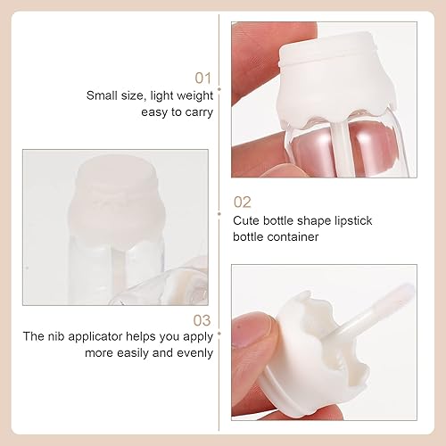 Miniatura 2 de Mobestech 20 tubos vacíos de brillo de labios, tubo de lápiz labial recargable, mini botella de leche con tapas, recipientes de plástico
