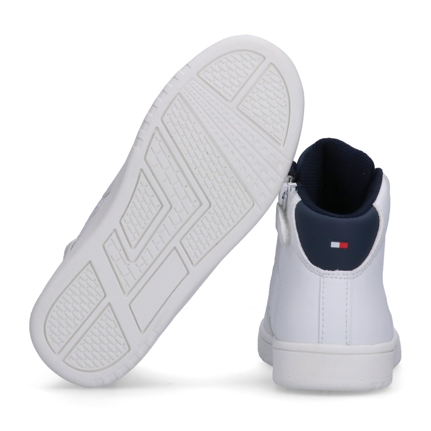 Tommy Hilfiger, Zapatillas a Media Altura con Cordones para niños y niñas, Jack, Blanco/BLU, 38