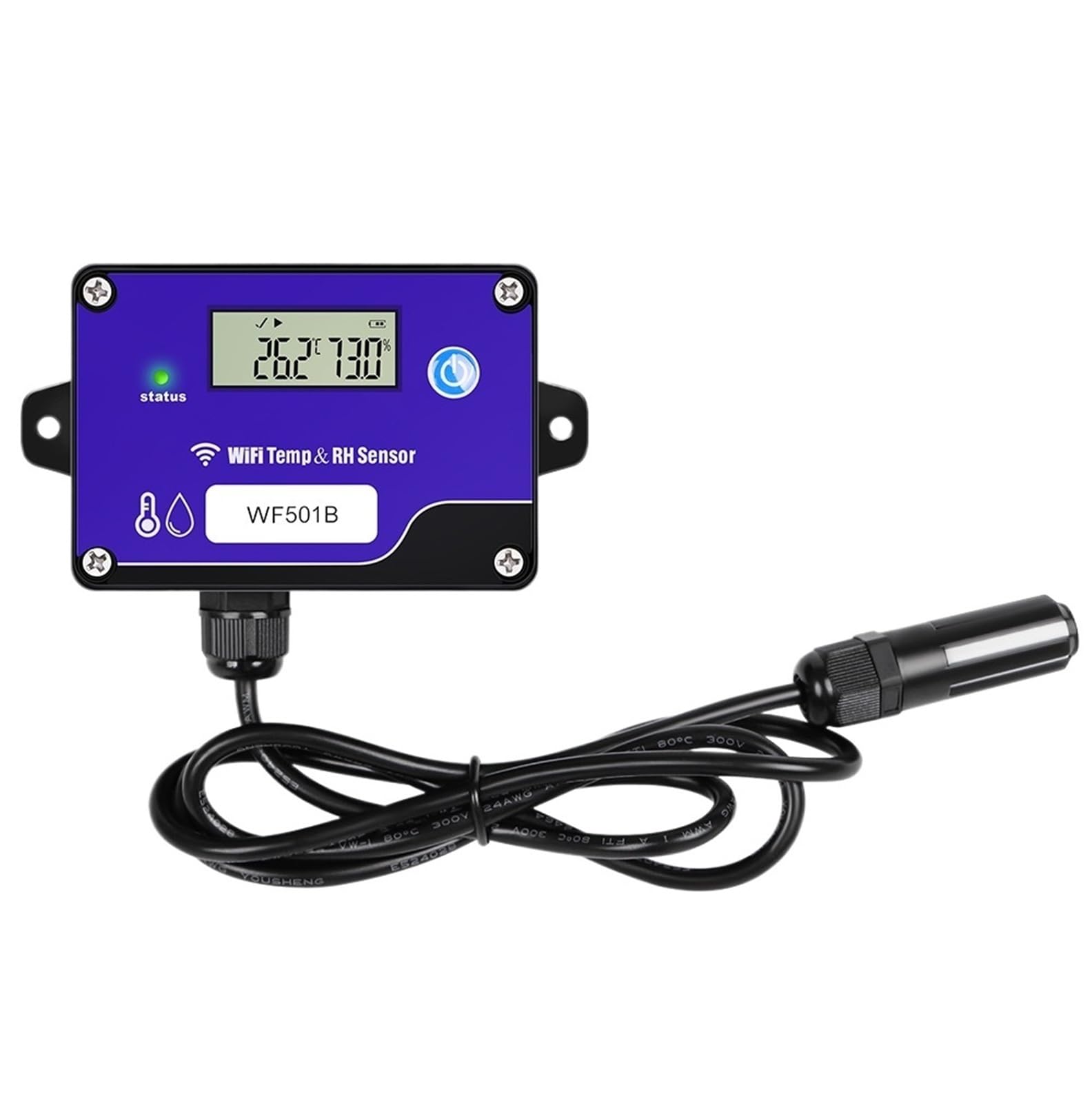 Sensor WiFi de temperatura y humedad, pantalla LCD, alarma zumbadora de exceso de límite, función de transmisión WiFi for almacén de invernadero