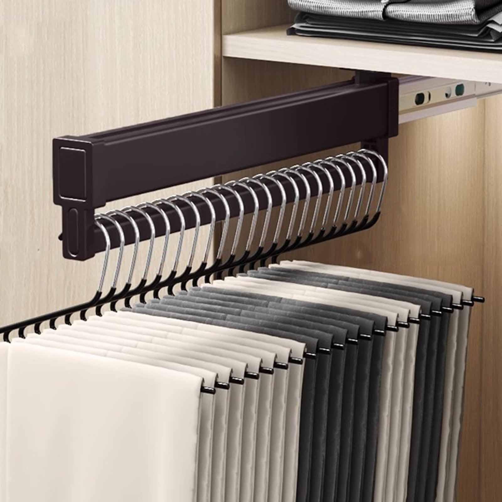 Organizzatore di Abbigliamento a Scomparsa - Ritiro di Spazio per Pantaloni, Ideale per Guardaroba, armadi e soluzioni di stoccaggio di Asciugamani