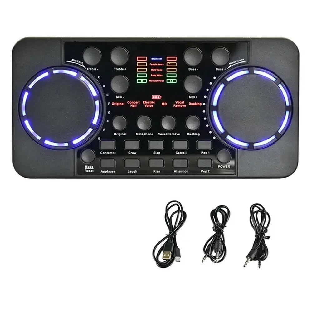 DJ-Controller, Bluetooth Mini Mixer Soundkarte Tragbares Board DJ 16 Digitale Effekte Rauschunterdrückungskonsole
