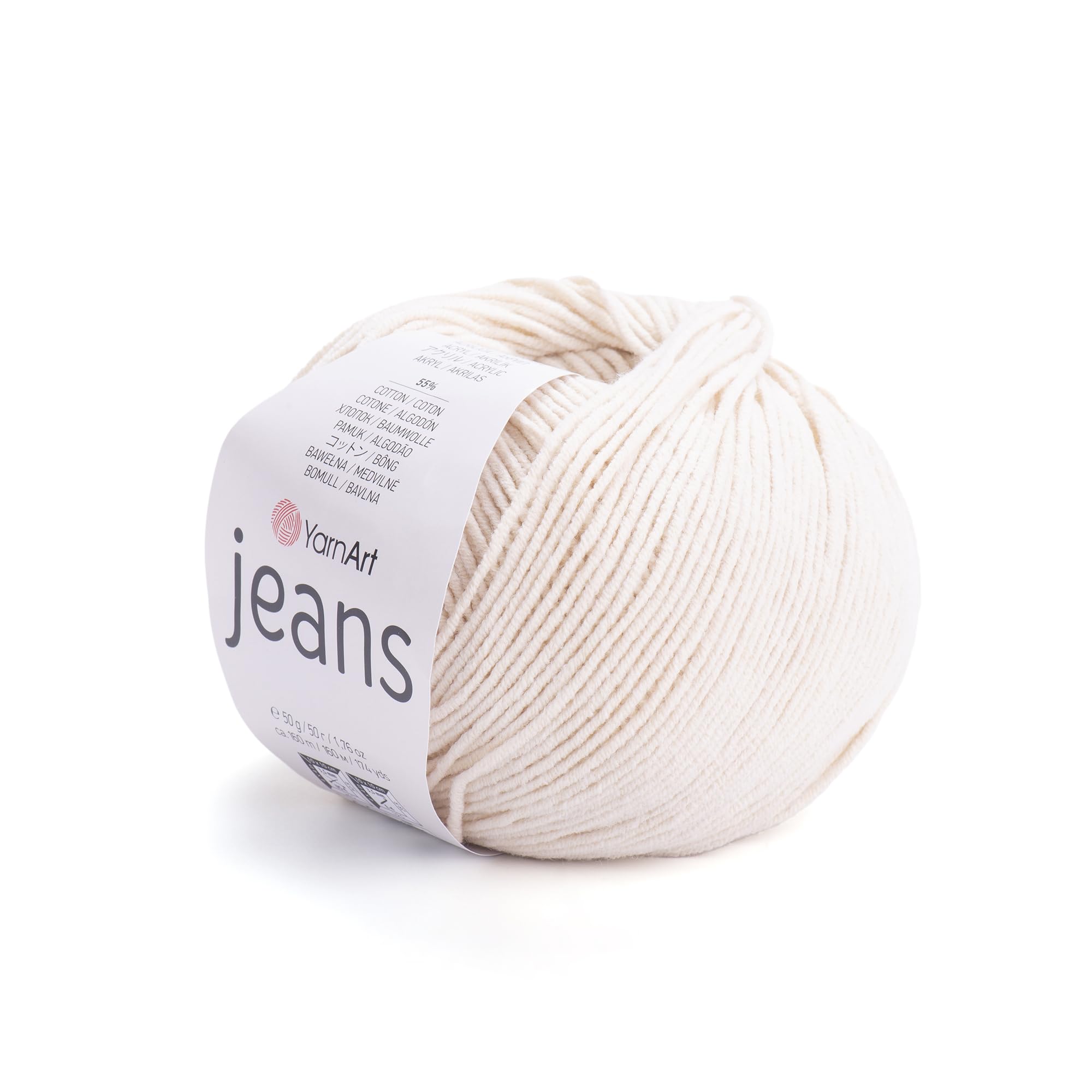 Hilo para jeans YarnArt, 55% algodón, 45% acrílico, ligero, para amigurumi, para crochet y tejido, material turco suave para manualidades, muñecas, juguetes, proyectos para bebés, color 5