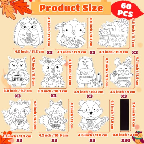 30 PC Fall Animals Color Your Own Magnets - image 3