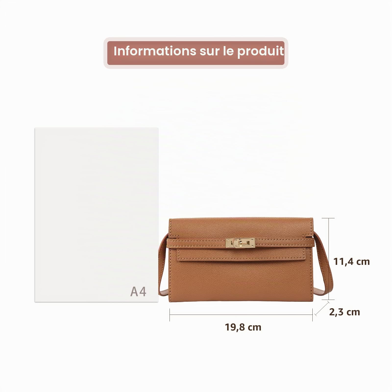 POPSEWING Kit de Bricolage de Portefeuille Long pour Femme, kit de Fabrication d'embrayage de Portefeuille en Cuir, kit d'artisanat en Cuir Fait à la Main pour Cadeau de Fille (Marron)