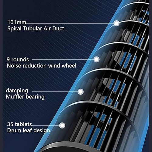 Miniatura 6 de ZUMAHA Ventilador de torre oscilante silencioso de 60, ventilador de enfriamiento de 3 ajustes de velocidad para el hogar y la oficina, ventilador