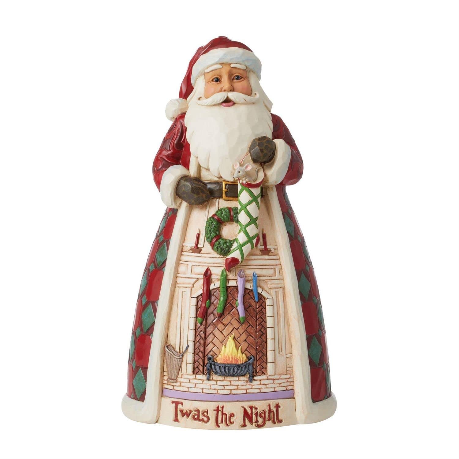 EnescoJim Shore TWAS The Night Santa Fireplace Figurine , 9.5 Inches