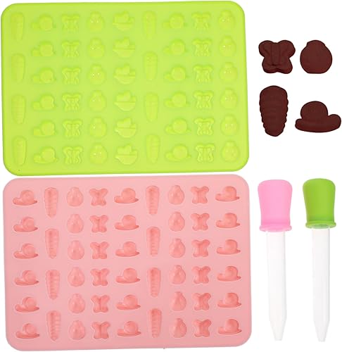 2pcs Cookie Tray Cookie Cake Silicone Treat Chocolate Molds Jelly Candy Animal Silicone Molds Silicone Molds for Candles Cookie Cutters Molde De