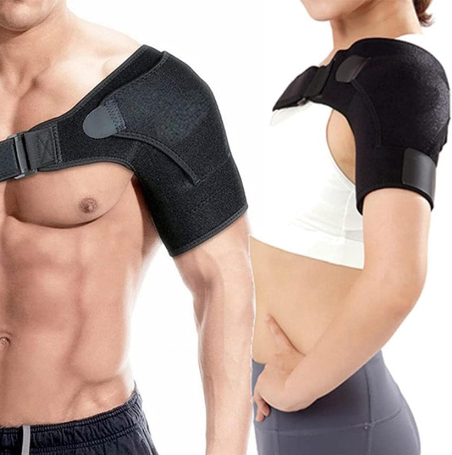 HAPPYNA Men Women Rotator Cuff Dislocated Joints, Adjustable Shoulder Brace Support, Dislocated Ac Joint, Frozen Shoulder, Arthritis, Scapula Tendinitis, One Size