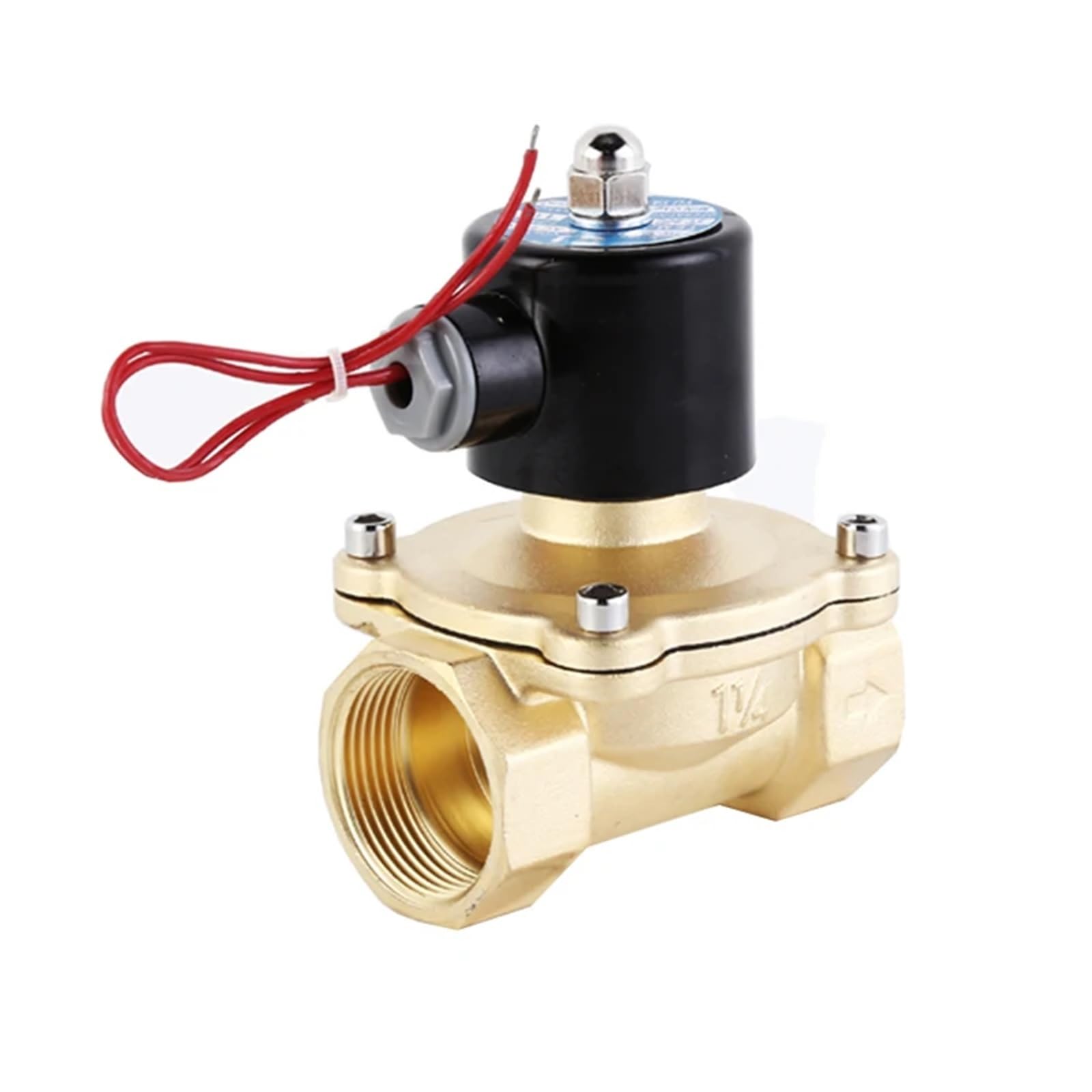 KKCZOFMJ 1-1/2'' Normally Closed Solenoid Valve 220V AC Brass Solenoid Valve For Gas(NPT-220VAC-NBR-SEAL)