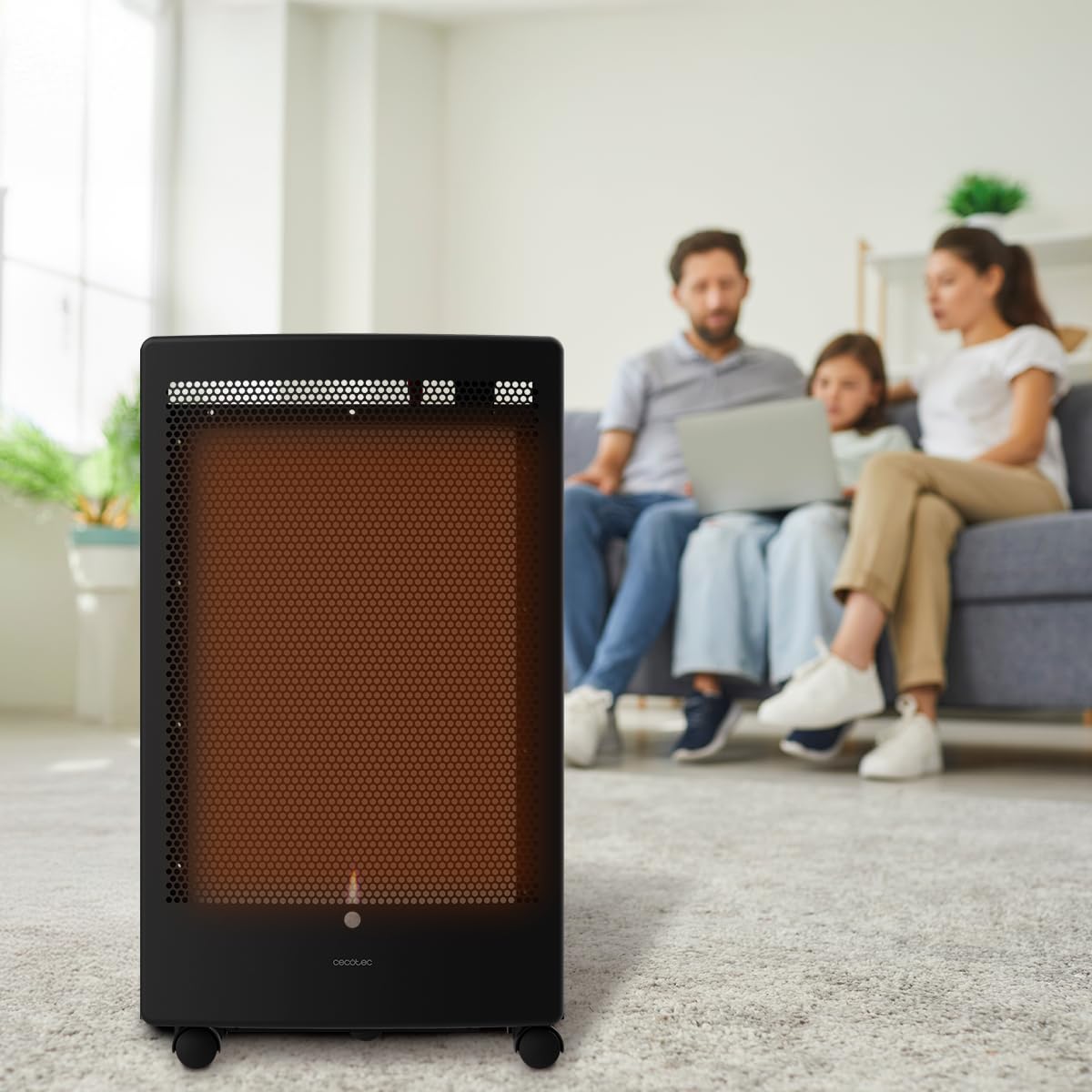 Cecotec Stufa a Gas Readywarm 5300 Catalytic 3000 W di Potenza in 2 Livelli | Tecnología Catalítica, Triplo Sistema Sicurezza, Compatibile con Bombole Gas Capacità 13kg, Maniglie, 4 Ruote, Calore Rapido