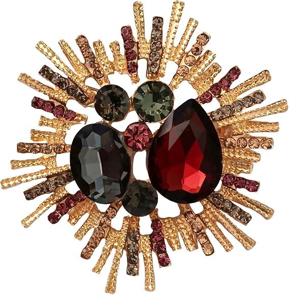 Gehney Joy of Jewels Sun Style Ladkiwale Brooch Wedding Copper Made Multi Color Big Rhinestones Brooch Pin for Women, Men, Kids | Stylish Saree Brooch for Women | Fancy Brooch Buttons for Women (Mixed) (B0CJ9VRXXX) Amazon Price History, Amazon Price Tracker