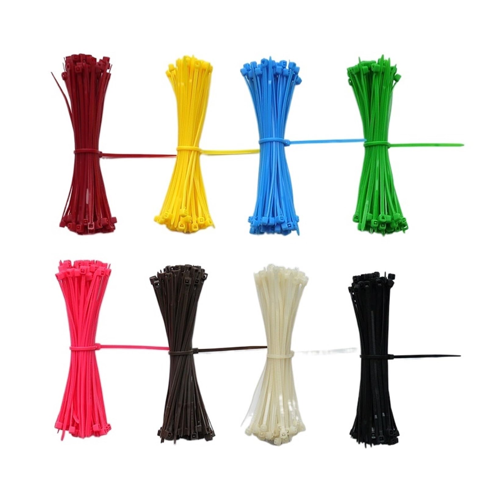 100/200/500 bridas de nailon con cierre automático, 0.118 x 7.874 in, plástico con cremallera, correas para encuadernación de alambre, bricolaje (color: verde UV, tamaño: 100 unidades) (negro, 100 u