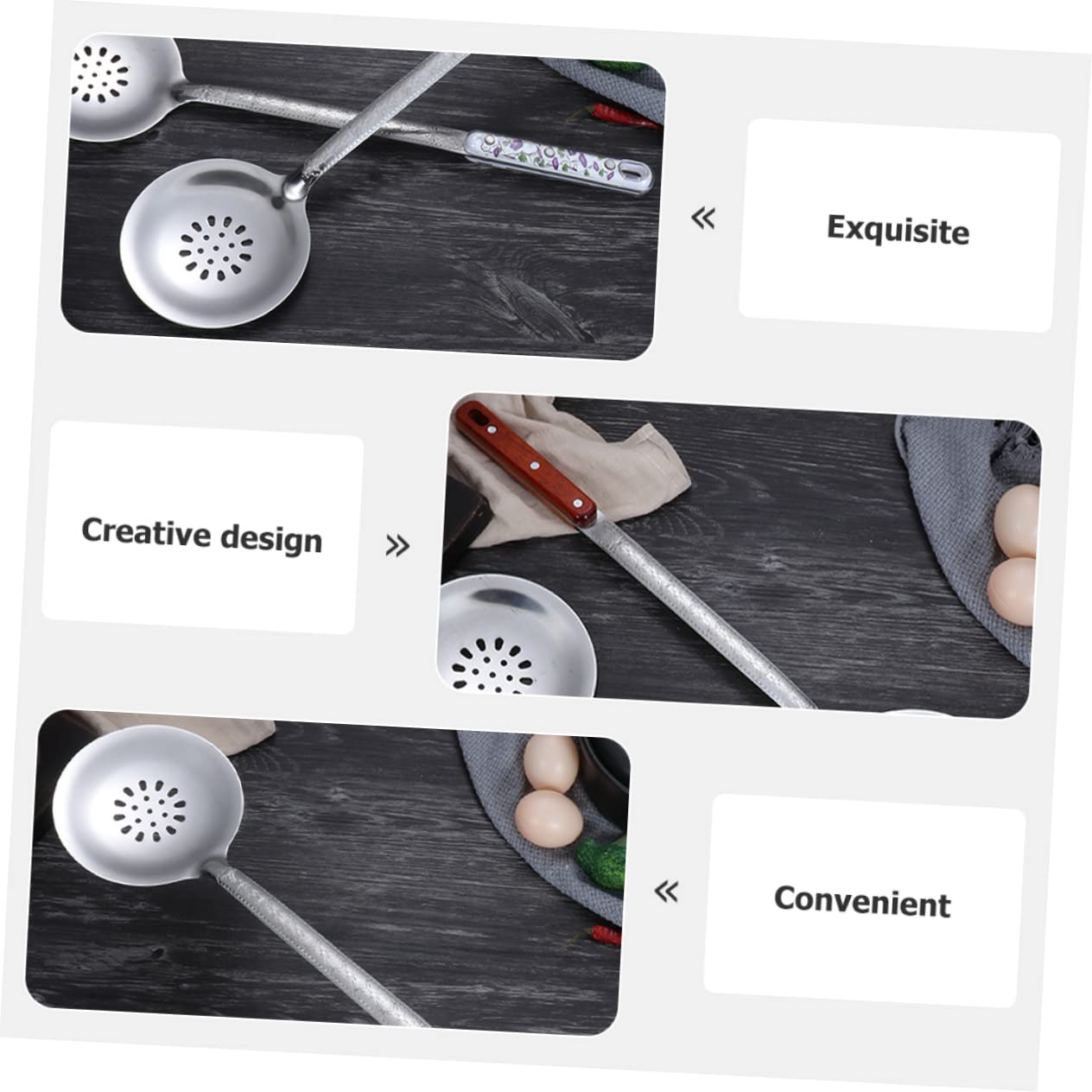 HOLIDYOYO Stainless Steel Rice Scoop Handle Cooking Spatula for Rice Canteen and Kitchen Use Multi-functional Easy to Clean Space-saving Design