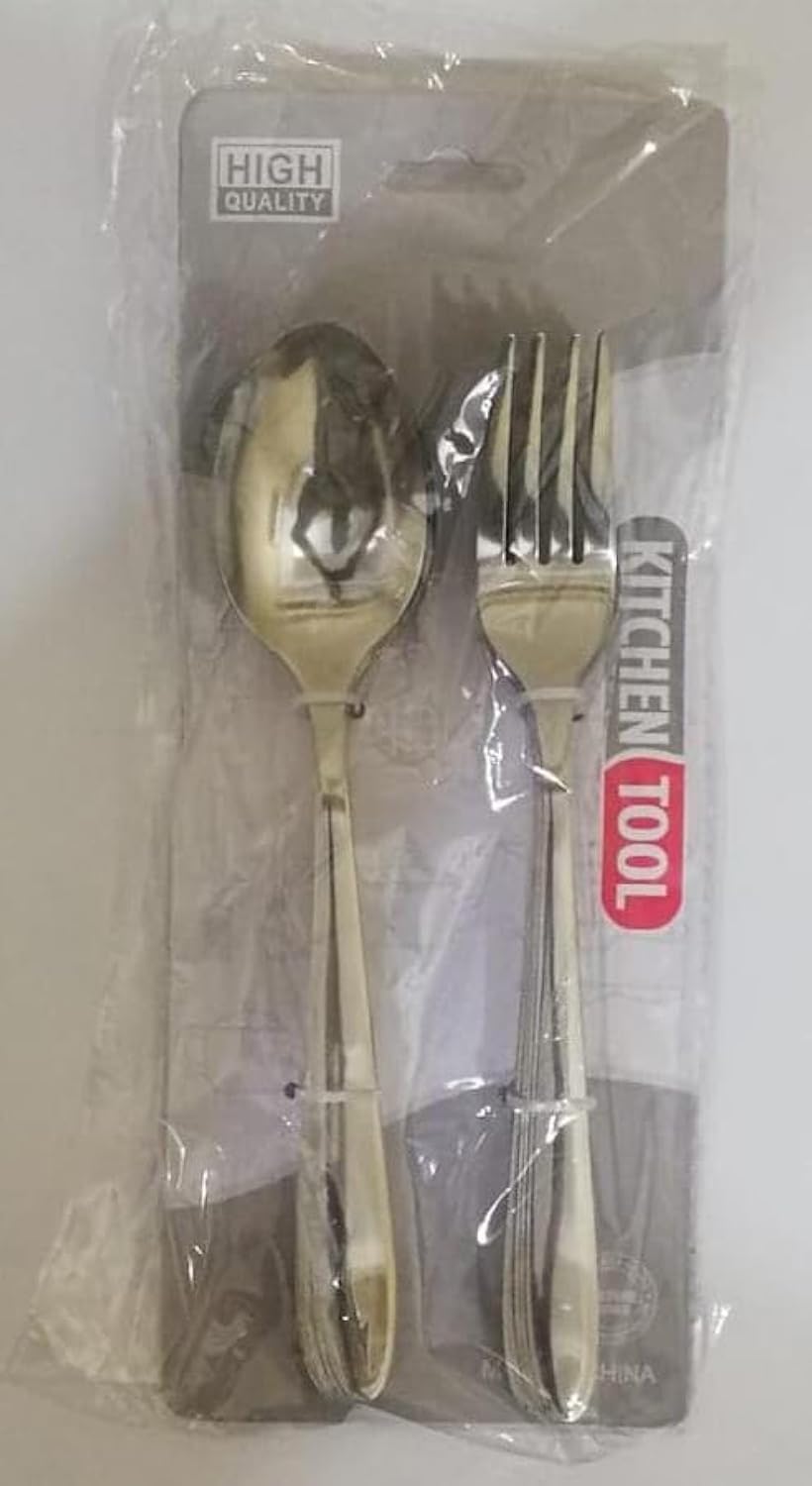 6 Pcs each Dining Table Stainless Steel Spoons and Forks Set, Heavy-Duty Classic Tableware Elegant, Durable and Modern Dining Collection