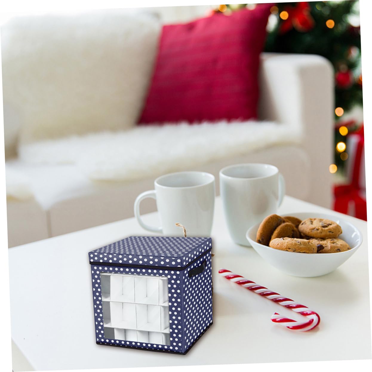 IMIKEYA 2Er-Box für Weihnachtskugeln Weihnachtsgeschenkbox Weihnachts- weihnachtskugeln aufbewahrung boxen christmas decoration storage box Oxford-Stoff